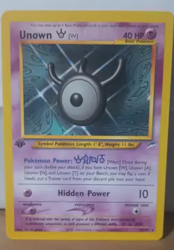 ✨ Pokemon TCG Unown [W] Neo Destiny 29/105 Rare 1st Edition VLP - Image 1