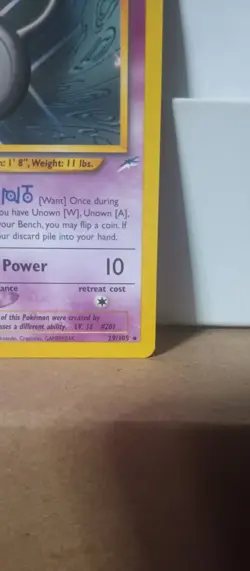 ✨ Pokemon TCG Unown [W] Neo Destiny 29/105 Rare 1st Edition VLP - Image 4