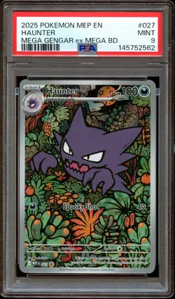 PSA 9 MINT Haunter 027 MEP ILLUSTRATION RARE PROMO MEP027 Pokemon Card 562 - Image 1