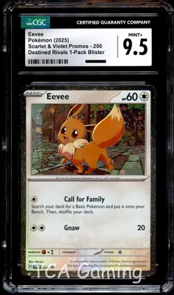CGC 9.5 MINT+ Eevee 200 SVP Black Star COSMOS HOLO PROMO SVP200 Pokemon Card - Image 1