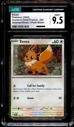 CGC 9.5 MINT+ Eevee 200 SVP Black Star COSMOS HOLO PROMO SVP200 Pokemon Card - Image 2