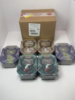 Lot of 6 Triple Whammy Collector Sealed Tin Set Pokemon TCG (18 Booster Packs) - Image 1