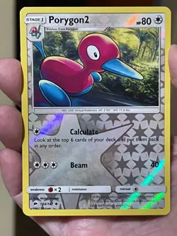 POKEMON PORYGON2 104/147 UNCOMMON REVERSE HOLOFOIL BURNING SHADOWS NM CARD - Image 1