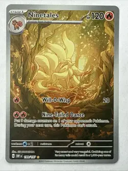 Ninetales Pokemon Obsidian Flames 199/197 Illustration Rare Full Art Holo SV NM - Image 1