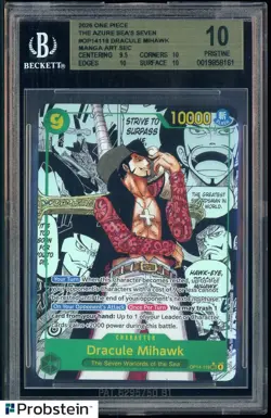 2026 One Piece The Azure Sea's Seven Dracule Mihawk Manga BGS 10 PRISTINE - Image 1