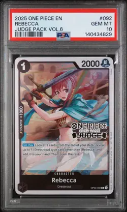 2025 One Piece Rebecca OP04-092 Judge Pack Vol. 6 PSA 10 English - Image 1