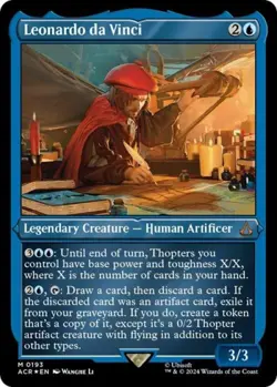 ~ Leonardo da Vinci (Foil Etched) ~ NM Foil ~ UB: Assassin's Creed ~ MTG ~ - Image 1