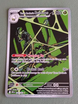Pokemon TCG Destined Rivals Team Rockets Spidops Illustration Rare Card 187/182 - Image 1