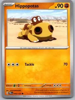 Hippopotas 052/131 Near Mint SV: Prismatic Evolutions Pokemon Shipnow - Image 1