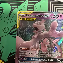 Pokemon TCG Mewtwo & Mew GX Holo Card 71/236 Unified Minds Tag Team - Image 5