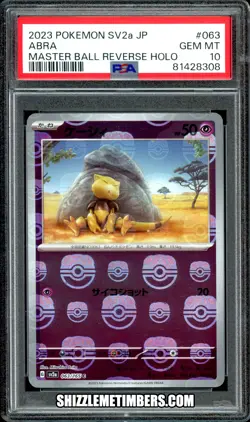 Abra 063/165 Pokemon Japanese SV2a 151 Master Ball Reverse - PSA 10 - Image 1
