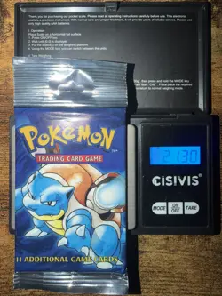 Pokemon Base Set Booster Pack Sealed Long Crimp Blastoise Art 21.30g Heavy - Image 1