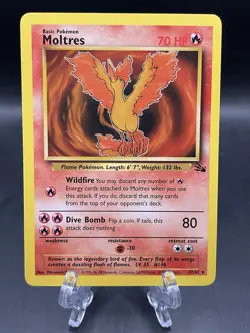 1999 Moltres 27/62 Non-Holo Pokemon Fossil WOTC NM! - Image 1