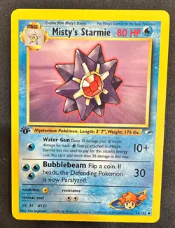 Pokemon 2000 Gym Heroes 1st Edition MISTY'S STARMIE 56/132 NM - never played - Image 1