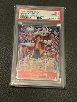 2025 ONE PIECE PROMOS ONE PIECE DAY DALLAS #006 MONKEY D. LUFFY PSA 10 - Image 1