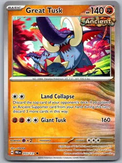 Great Tusk 055/131 Near Mint SV: Prismatic Evolutions Pokemon Shipnow - Image 1