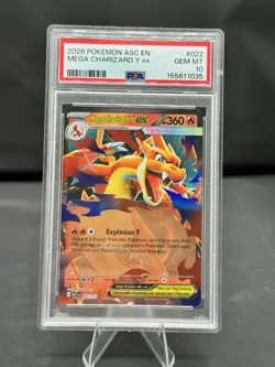 Pokemon TCG ascended heroes Mega Charizard Y ex dbl rare 022/217 English PSA 10 - Image 1