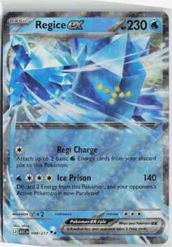 NM Regice ex 048/217 Double Rare Ascended Heroes Pokemon - Image 1