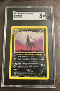 2001 Pokemon Neo Revelation Houndoom Holo Swirl SGC 3 8/64 - Image 1