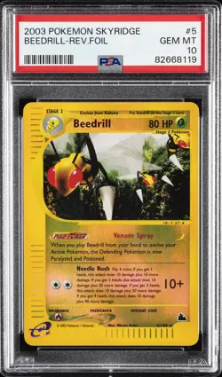 2003 POKEMON SKYRIDGE #5 BEEDRILL-REVERSE FOIL PSA 10 - Image 1