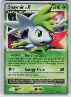 Pokemon TCG Shaymin Lv.X (Sky Forme) Ultra Rare Reverse Holo Platinum 127/127 - Image 1