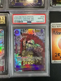 One Piece Eustass "Captain" Kid Manga Alternate Art OP05 #074 PSA 10 Gem Mint - Image 1