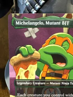 Borderless MICHELANGELO, MUTANT BFF mtg NM-M Teenage Mutant Ninja Turtles MTG - Image 2