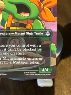 Borderless MICHELANGELO, MUTANT BFF mtg NM-M Teenage Mutant Ninja Turtles MTG - Image 4