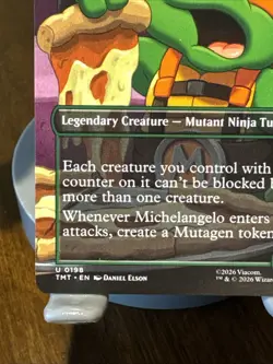 Borderless MICHELANGELO, MUTANT BFF mtg NM-M Teenage Mutant Ninja Turtles MTG - Image 5