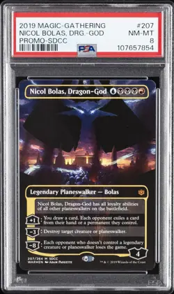 2019 MTG WAR OF THE SPARK #207 NICOL BOLAS, DRAGON-GOD PSA 8 - Image 1