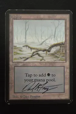 Magic The Gathering MTG SWAMP (A) SIGNED Alpha Edition MP Moderately Played - Image 1
