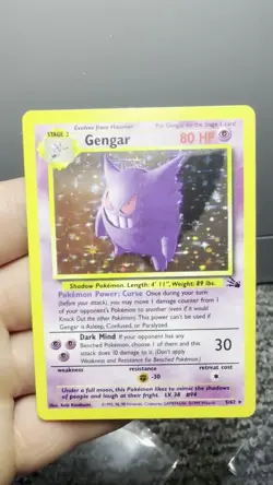 Pokemon Gengar TCG Fossil Holo Card 5/62 Unlimited Holo Rare - Image 2