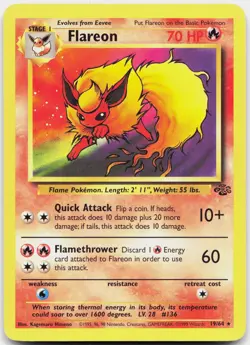 Flareon 19/64 Rare Jungle Pokemon Unlimited Moderately Played - Image 1