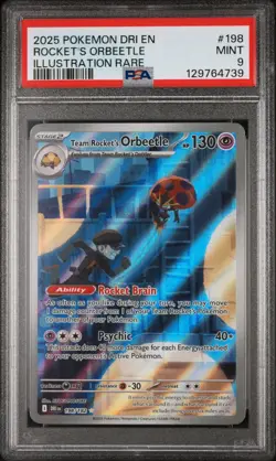 Team Rocket's Orbeetle ⭐ 198 Sv10: Destined Rivals Pokemon Holo PSA 9 - Image 1