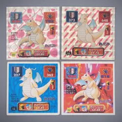 Pokemon AMADA Sticker Seal Dragonite Blue Red Silver 4 set Japanese r793 - Image 1