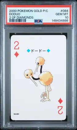 2000 POKEMON GOLD VERSION PLAYING CARDS 2 OF DIAMONDS #084 DODUO PSA 10 - Image 1