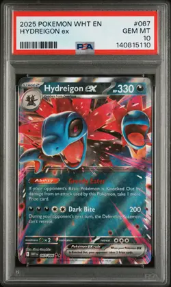 2025 POKEMON WHT EN-WHITE FLARE #067 HYDREIGON EX PSA 10 - Image 1