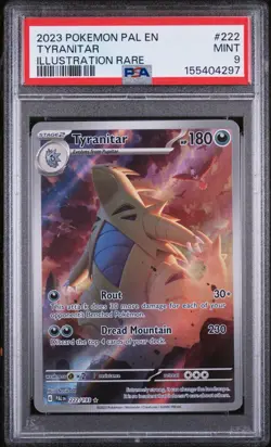 2023 POKEMON PAL EN-PALDEA EVOLVED ILLUSTRATION RARE #222 TYRANITAR PSA 9 - Image 1