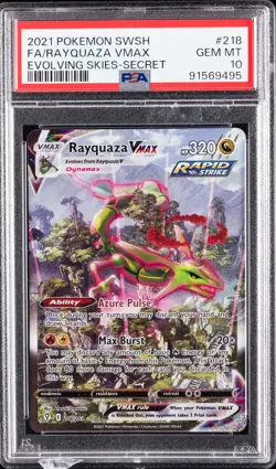 2021 POKEMON SWORD & SHIELD EVOLVING SKIES SECRET FULL ART/RAYQUAZA VMAX PSA 10 - Image 1