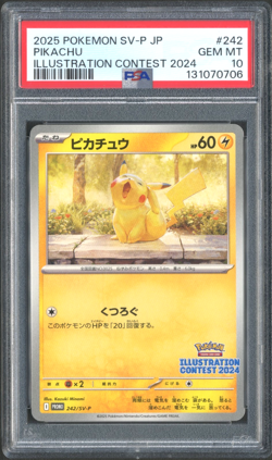 Pokemon TCG: Pikachu 242/SV-P Illustration Contest Promo PSA 10 GEM MINT - Image 1