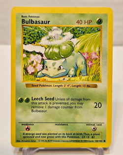 Bulbasaur 44/102 Common Shadowless Base Set Pokemon 1781 - Image 1