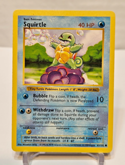 Squirtle 63/102 Common Shadowless Base Set Pokemon 1788 - Image 1