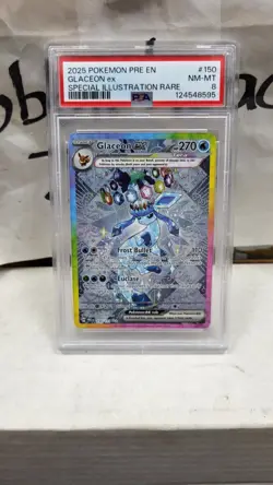 2025 GLACEON EX SIR SPECIAL ILLUSTRATION RARE PRISMATIC POKEMON PSA 8 #150 - Image 2