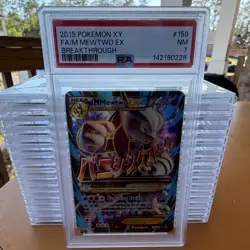 Pokemon TCG 2015 Breakthrough M Mewtwo EX 159/162 Full Art Holo PSA 7 - Image 1