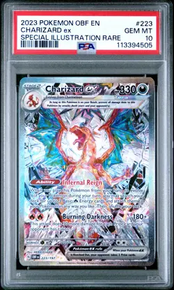 2023 POKEMON OBF EN-OBSIDIAN FLAMES #223 CHARIZARD EX PSA 10 - Image 1