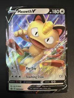 Meowth V SWSH004 Pokemon Sword & Shield Promo NM - Image 1