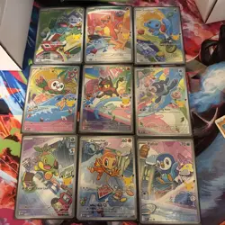 Pokemon First Partner Illustration Collection Promos FULL SET 9x Cards Near Mint - Image 1