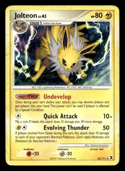 Pokemon Card Rising Rivals Jolteon 26/111 Rare - Image 1