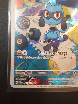 Riolu 215/198 Illustration Rare IR Scarlet & Violet Pokemon Card NM Print Line - Image 3