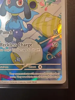 Riolu 215/198 Illustration Rare IR Scarlet & Violet Pokemon Card NM Print Line - Image 4